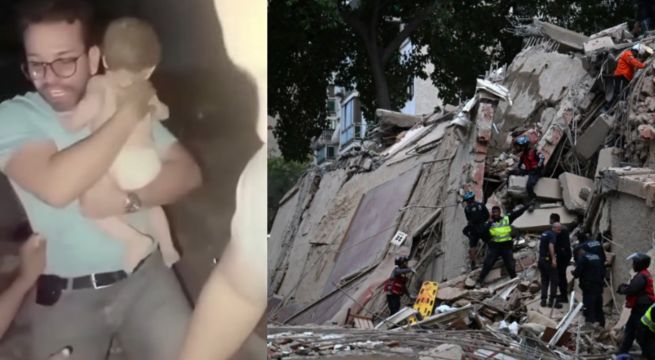 Bebé es rescatado sano y salvo de entre los escombros tras los terremotos en Venezuela