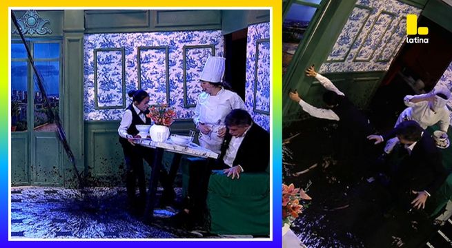 ¡Pidieron más chocolate y terminó cayéndose todo! Lita Pezo protagonizó inesperada caída en MCDR
