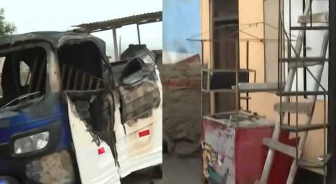 Queman mototaxi, carrito sanguchero y silla de ruedas de adulto mayor en ataque extorsivo en Chorrillos