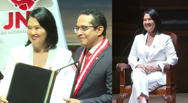 Keiko Fujimori recibe sus credenciales como presidenta del Perú en ceremonia del JNE