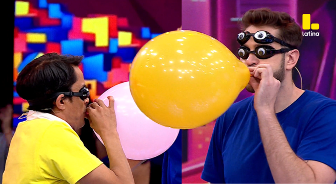 Me Caigo De Risa: ¡David contra Goliat, pero Goliat salió victorioso! Eduardo Romay derrotó a Julio Díaz tras un inesperado duelo de globos