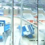Camión de carga por pendiente y se vuelca a pocos metros de un colegio en SJL | VIDEO