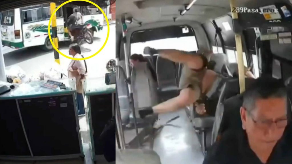 Motociclista chocó contra bus a toda velocidad y terminó dentro del vehículo en Colombia | VIDEO