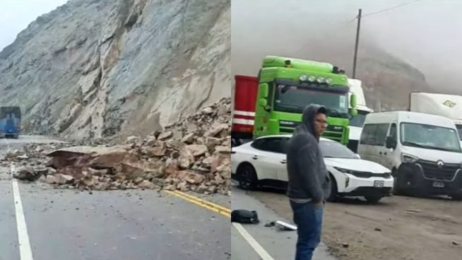 Arequipa: tramo de Atico-Ocoña, de la Panamericana Sur, continúa bloqueado por derrumbe de rocas | VIDEO