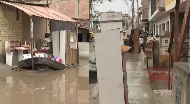 Casas inundadas tras llovizna en Villa El Salvador