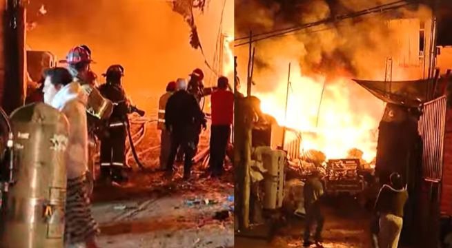 Incendio arrasa almacén de chatarra en VES: dueño y trabajadores arriesgan sus vidas para rescatar material