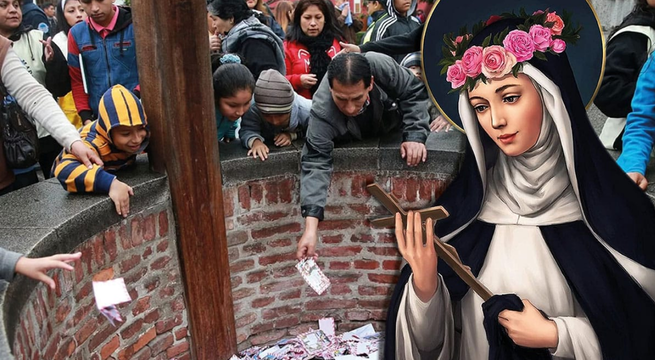 Fieles se adelantan a la celebración de Santa Rosa de Lima y dejan sus cartas en el Pozo de los Deseos