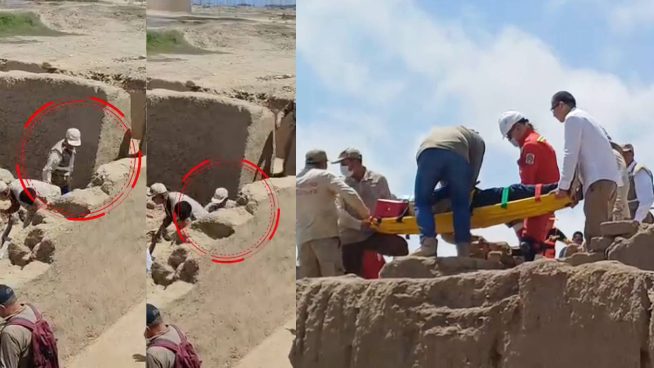 Viceministro de Patrimonio Cultural sufre caída en Chan Chan: Termina con fractura en el brazo | VIDEO