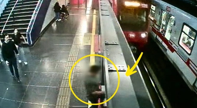 Cámara capta muerte de peruano tras ser impactado por tren en Chile