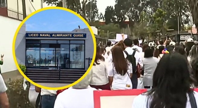 Padres de familia de otros colegios protestan frente al Liceo Naval tras investigaciones