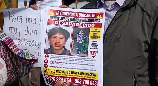 Desaparecido hace más de 10 días tras un servicio a domicilio en Huancayo