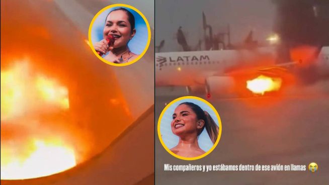 Lesly Águila y Susana Alvarado de Corazón Serrano iban a bordo de avión cuya ala se incendió