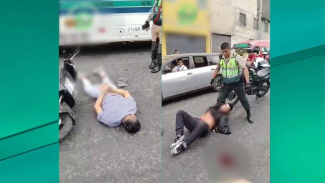 Presuntos extorsionadores caen heridos a balazos en el Centro de Lima: Pretendían escapar en moto | VIDEO
