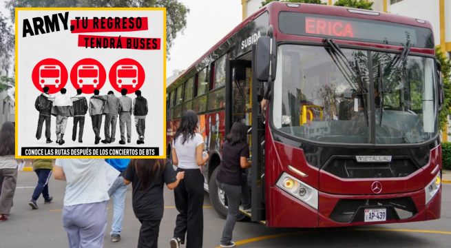 BTS en Lima: ATU habilita 80 buses para facilitar retorno de las ARMY's de Estadio San Marcos