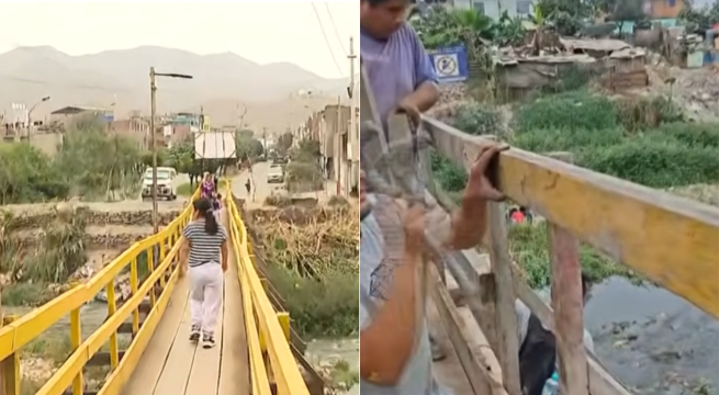 Lima Norte: 100 vecinos construyen puente ante inacción de las autoridades