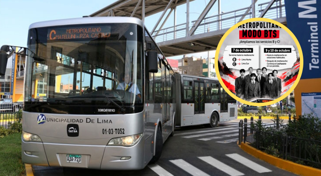 BTS en Lima: Metropolitano amplía horario hasta la medianoche por conciertos en San Marcos