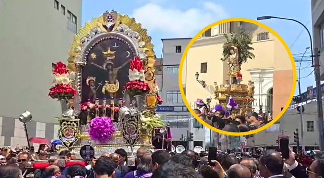 Señor de los Milagros realizó su primera procesión de octubre por las calles de Lima