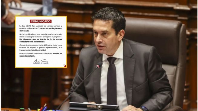 Miguel Torres dice que hubo un “error material” en la ley de facultades y dispone una fe de erratas