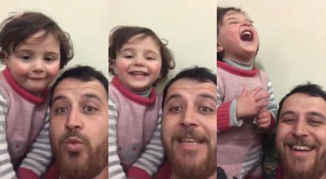 Siria: Papá inventa juego para que su hija no se asuste con las bombas de la guerra