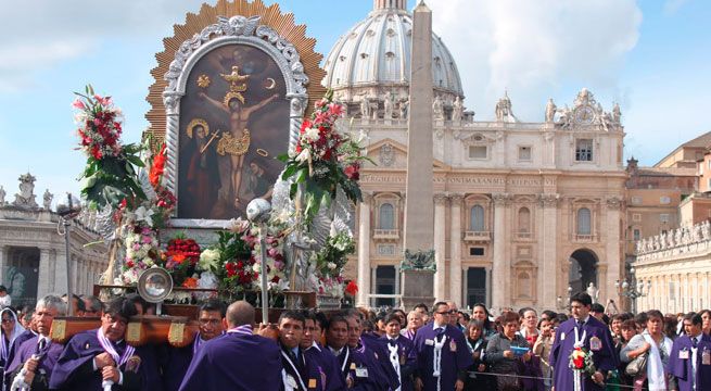 Italia: La imagen del señor de los Milagros brilla en iglesia romana