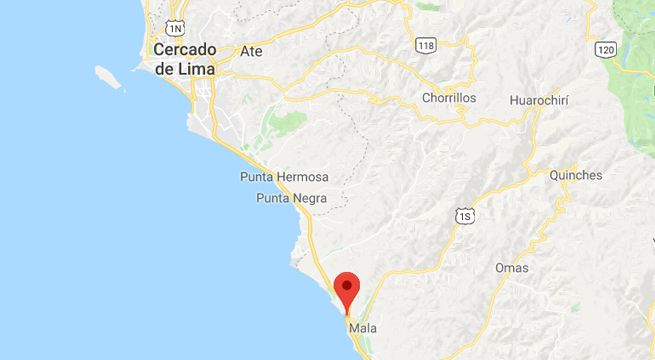 Sismo de 4,2 grados de magnitud se sintió en Mala este miércoles