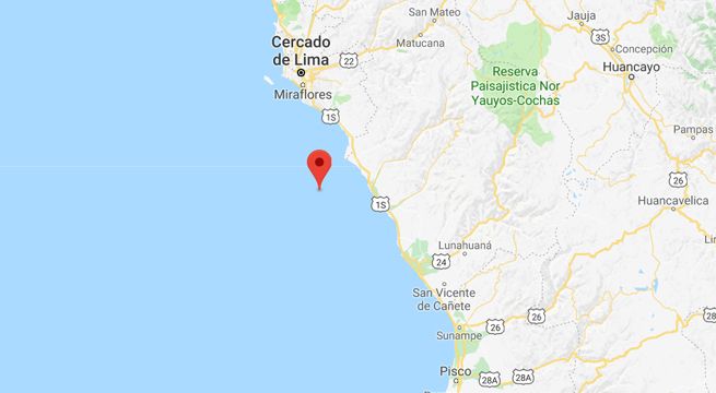 Sismo de 3,8 grados de magnitud se registró en Chilca