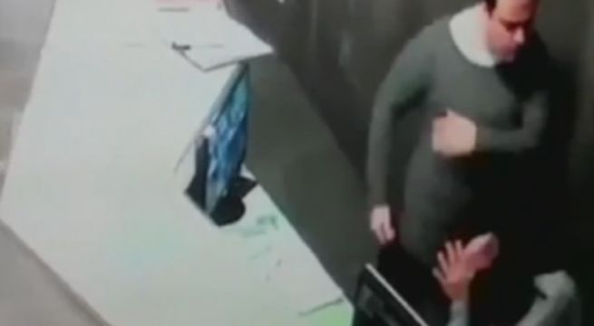 Cámaras registraron la brutal paliza que le dio un padre al conserje que acosó a su hija