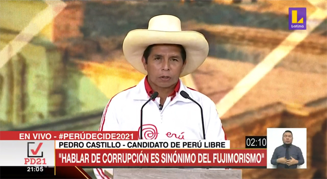 Pedro Castillo “No les suena a ustedes que hablar de corrupción, es hablar de fujimorismo”