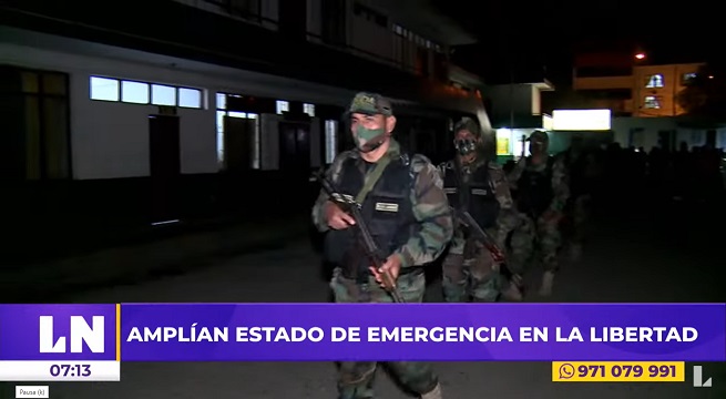 Gobierno amplía estado de emergencia en cinco provincias de La Libertad