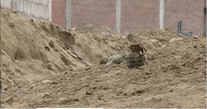 Trujillo: niño que jugaba debajo de máquina mezcladora encontró una granada de guerra