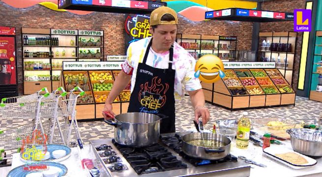 A lo Claudia Berninzon, Gino Pesaressi echó el termómetro al aceite caliente en El Gran Chef Famosos