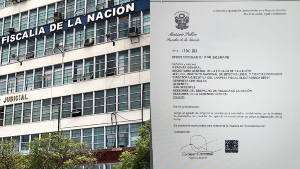 Fiscal de la Nación interino pide a funcionarios claves poner sus cargos a disposición “con carácter de urgencia”