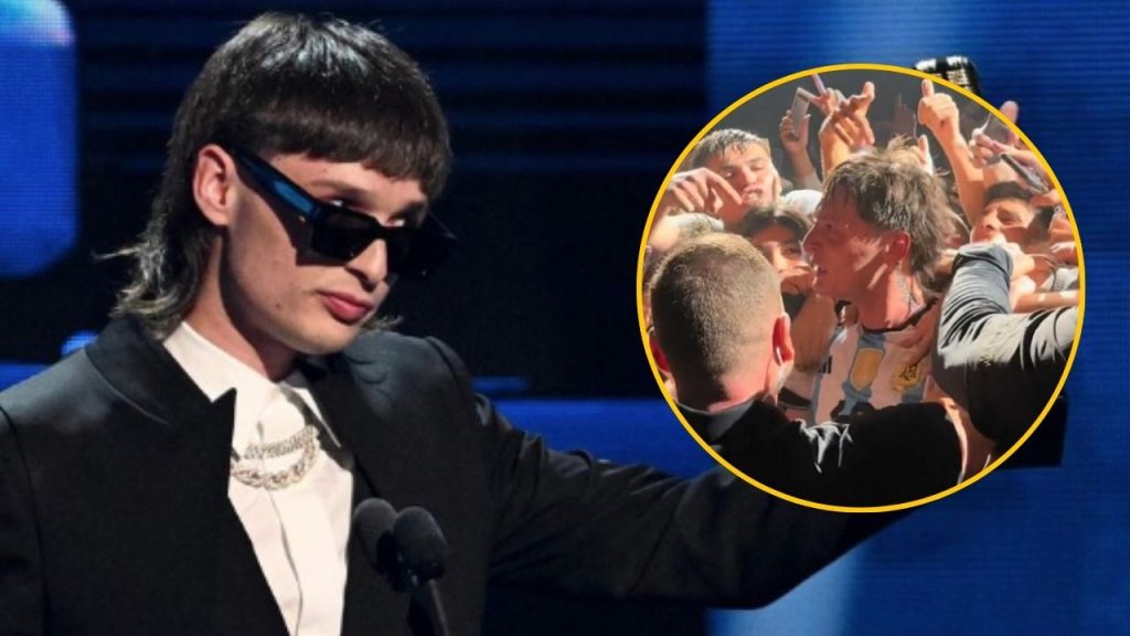 Peso Pluma en Argentina: artista baja del escenario a cantar con fans y le roban | VIDEO 