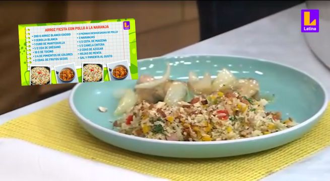 ¿Cómo preparar arroz de fiesta con pollo a la naranja? Hans Pueller nos enseña 