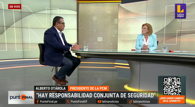 Alberto Otárola descarta que ministro del Interior sea removido: “Goza de la confianza de la presidenta”