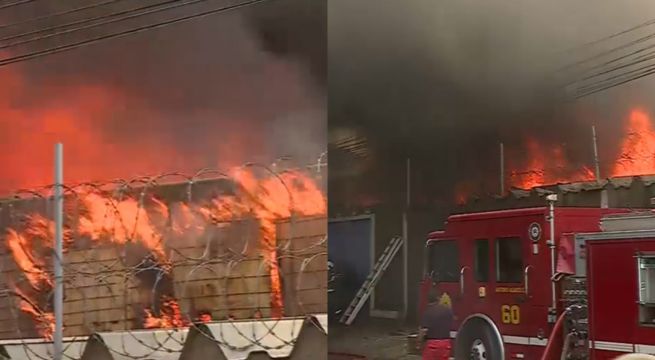 Cercado de Lima: se registra gran incendio cerca a fábrica de chocolates