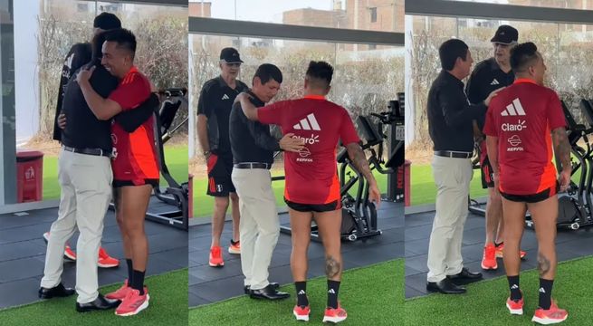 Agustín Lozano dio la bienvenida a Christian Cueva con caluroso abrazo en Videna