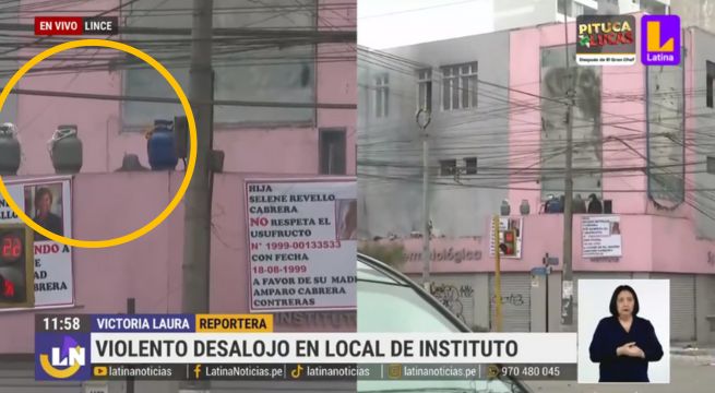 Violento desalojo en Lince: personas amenazan con explotar balones de gas | VIDEO