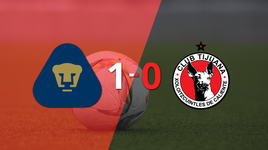 A Pumas UNAM le alcanzó con un gol agónico para derrotar a Tijuana en el estadio Olímpico Universitario