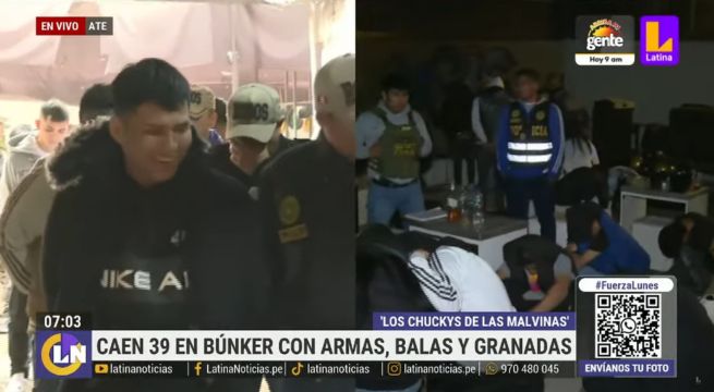 Detienen a 39 personas en búnker de Ate: hallan drogas, armas y menores de edad