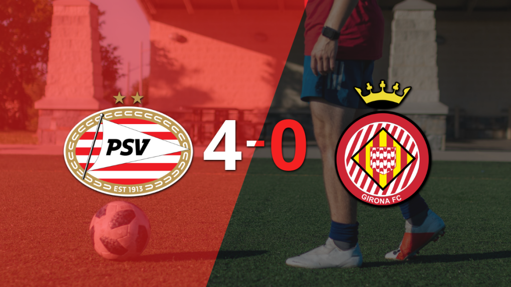 Goleada de PSV 4 a 0 sobre Girona