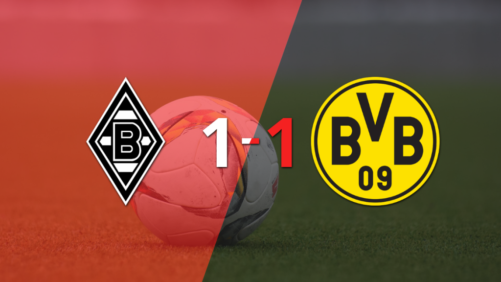 Borussia Dortmund empató 1-1 en su visita a B. Mönchengladbach