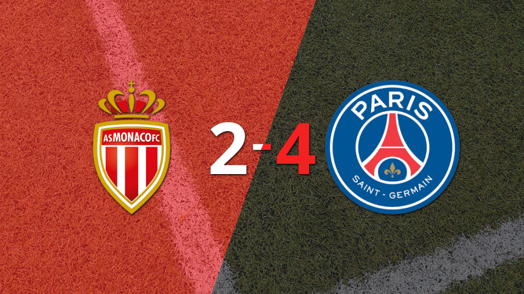 PSG gana 4-2 a Mónaco con doblete de Ousmane Dembélé