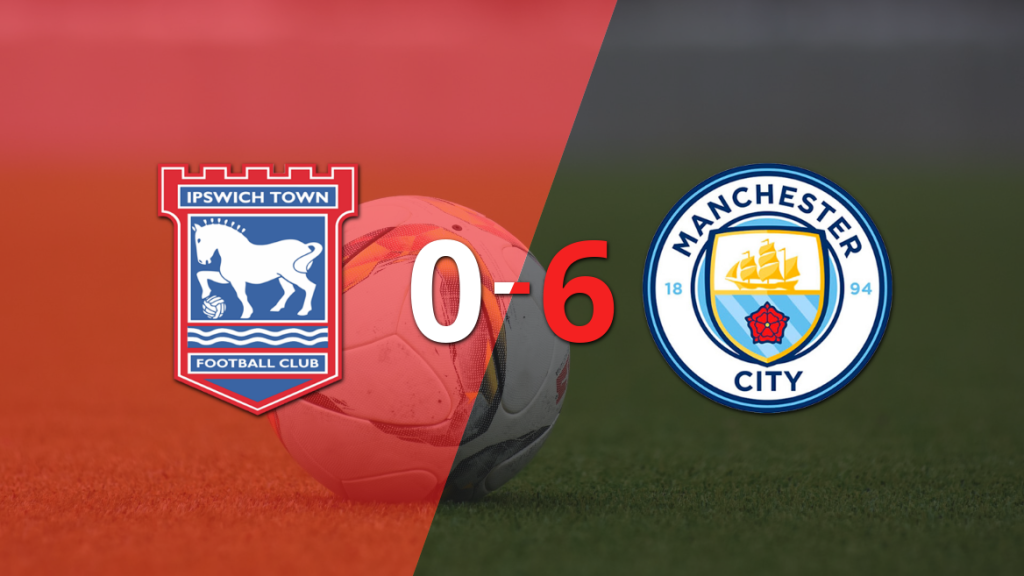 Manchester City derrotó sin complicaciones a Ipswich Town con doblete de Phil Foden