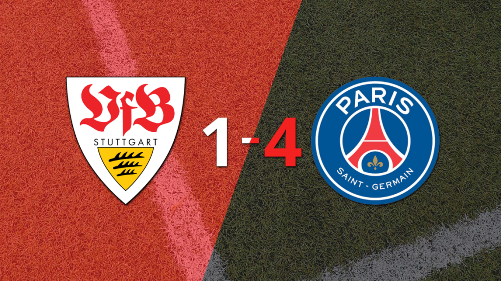 Stuttgart no opuso resistencia y fue goleado por PSG con hat-trick de Ousmane Dembélé