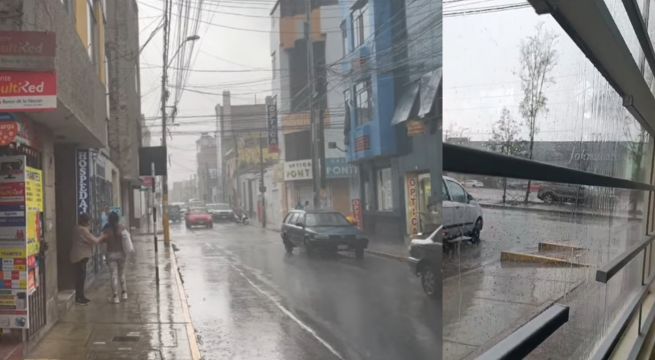 Reportan intensa lluvia en en el centro de Ica [VIDEO]