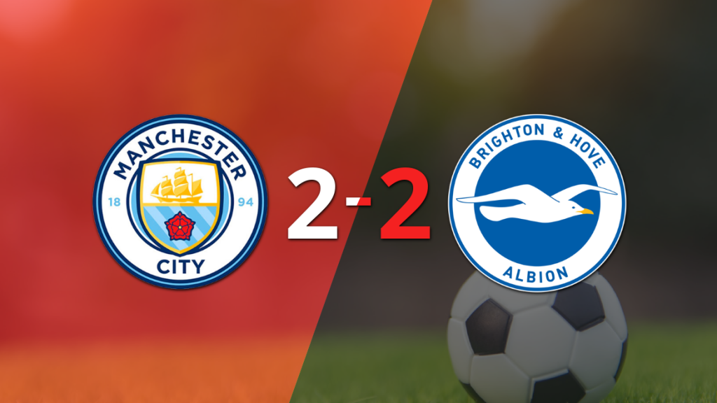 Manchester City empató 2-2 con Brighton and Hove