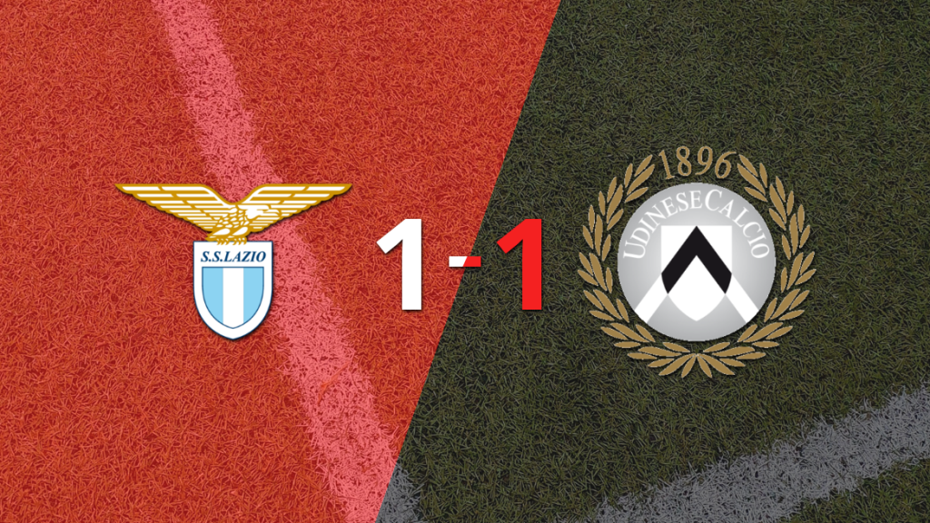 Lazio logró sacar el empate de local frente a Udinese