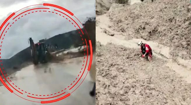 Hombre muere tras ser sepultado por huaico en Cajamarca | VIDEO