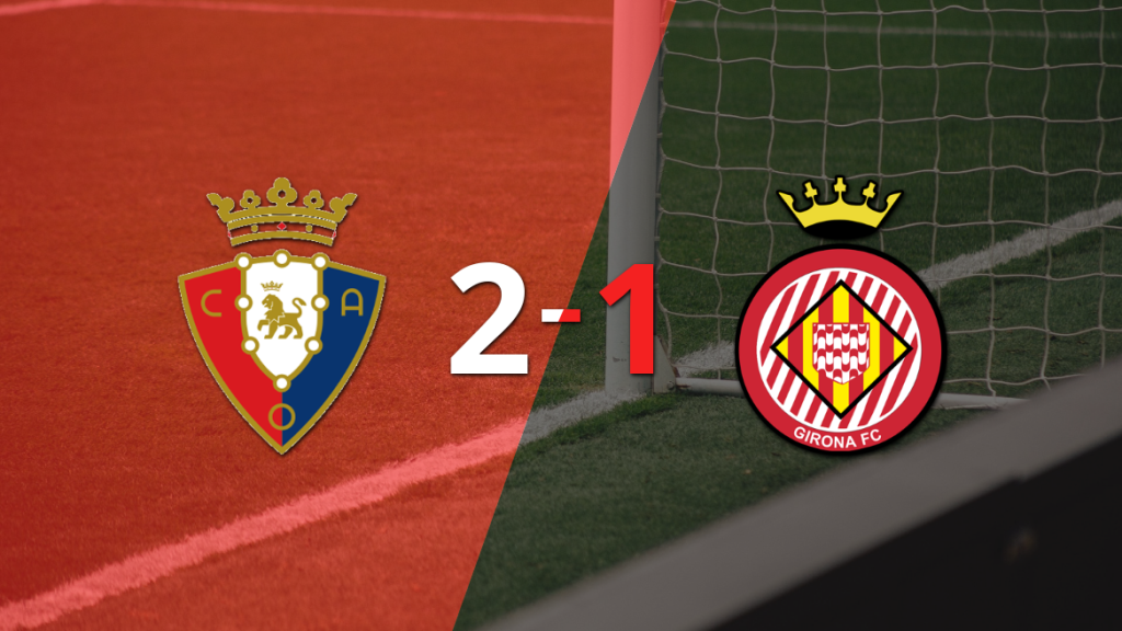Con un gol agónico, Osasuna consiguió una victoria por 2 a 1 ante Girona